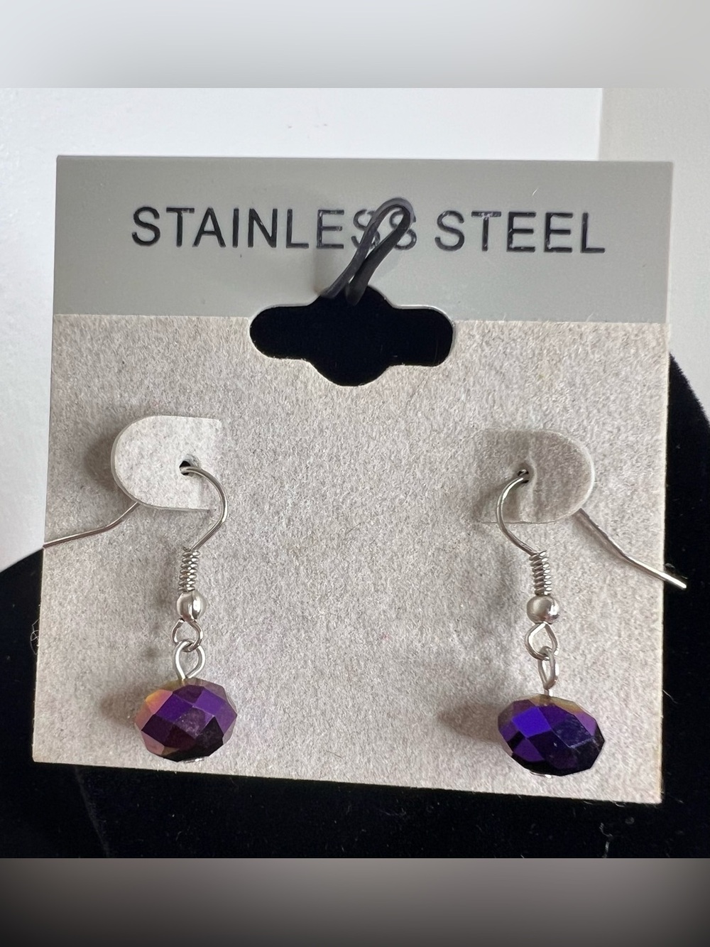 Brand New-Sterling Silver Purple Simulated Amethyst Earrings